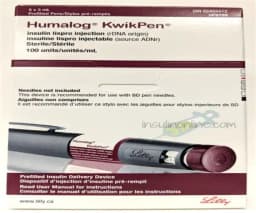 Humalog KwikPen Insulin 100IU / mL 5x3ml Lily